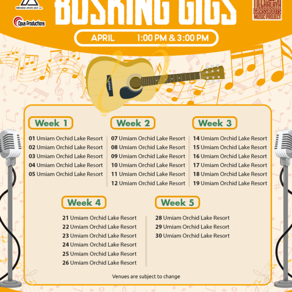 April 2025 Busking Calendar Ri Bhoi