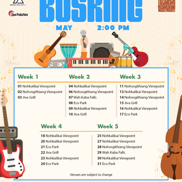 May 2025 Busking Calendar Sohra 2PM